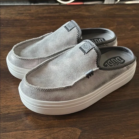 HEYDUDE Classic Austin Lift Platform Sneaker Loafer Grey New Arrival! Check out the Hey Dude Austin Lift ? Three  main image 2